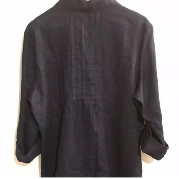 Coldwater Creek womens button 3/4 linen tunic - Picture 3 of 6